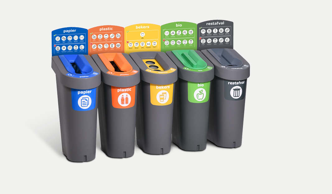Afvalsystemen recyclebaar duurzaam recycle bin Prullenbakken VarioBin restafval scheiden afvalbak