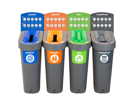 De afvalbak GreenBin modulaire recyclings prullenbakken kantoor onderwijs zorg ziekenhuizen